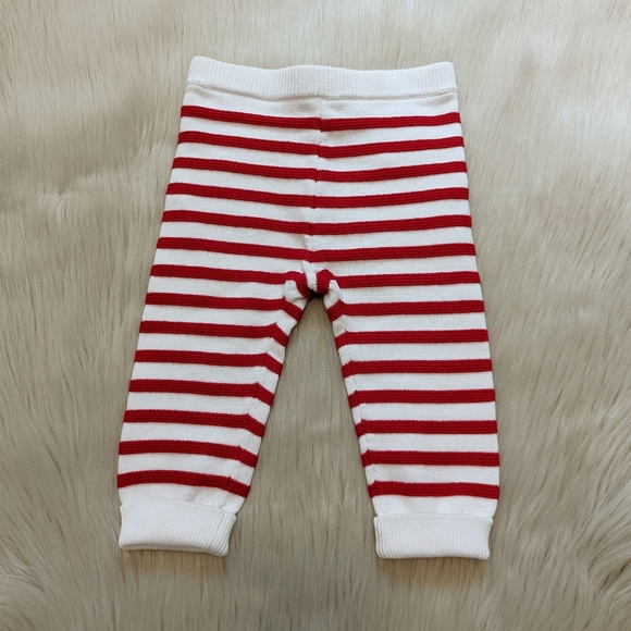 Janie and Jack white & red striped sweater pants size 12-18 M - Picture 1 of 7